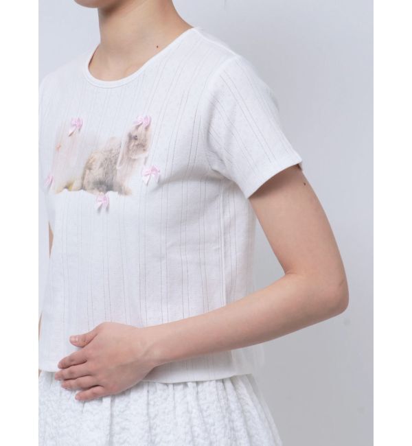 merry jenny「ラビットribbon Tシャツ」|Tシャツ・カットソー|