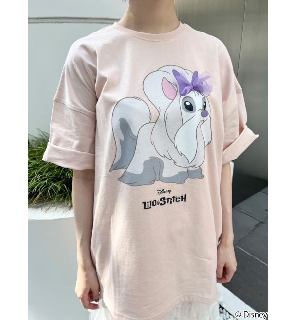 merry jenny「Lilo & Stitch 「ジジとマートルの仲間たち」Tシャツ」|Tシャツ・カットソー|ピンク