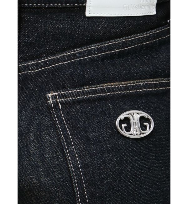 GYDA「ハイウエストSymmetryGYDA INNER RIPPEDワイドデニムパンツ」|デニム|