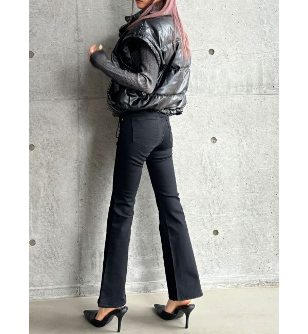 GYDA「【TINY】ハイウエストBACKクロスフレアパンツ」|デニム|