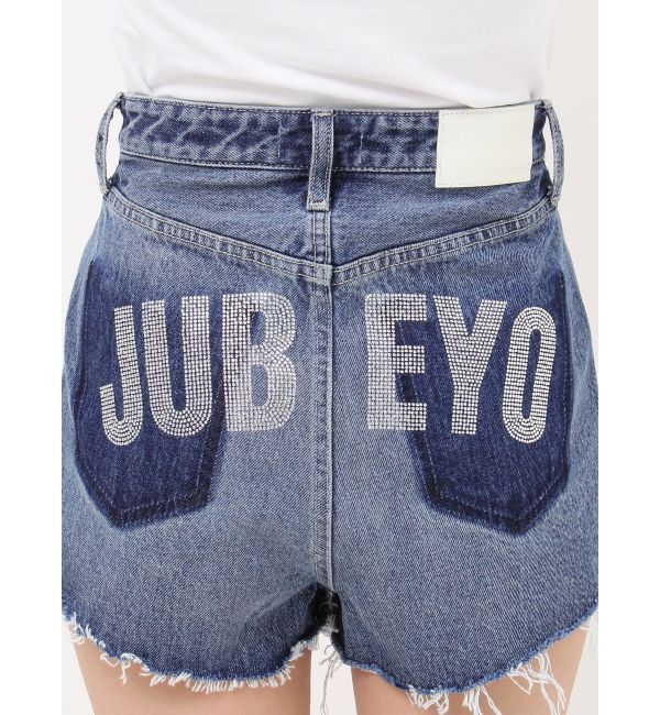GYDA「ハイウエストJUBEYO bijouデニムショートパンツ」|デニム|