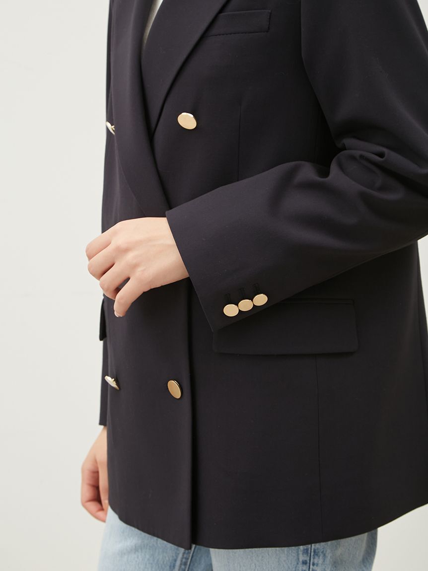 Mila Owen「金釦ダブルブレストロングブレザー」|テーラードジャケット|