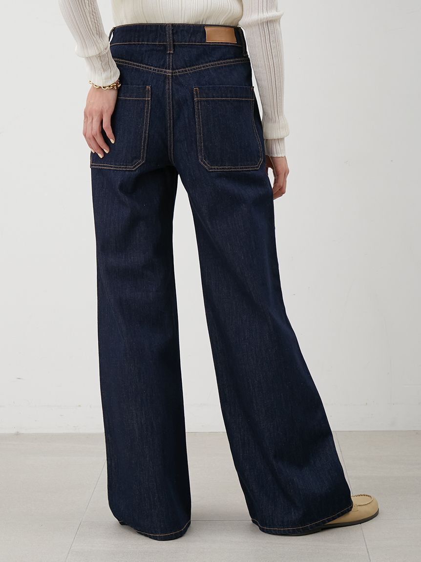 Mila Owen「パッチポケットデザインバギーデニムパンツ」|デニム|