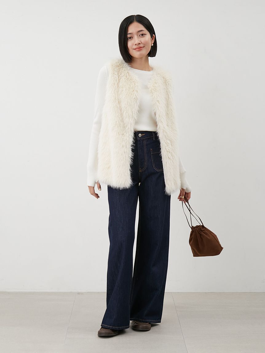 Mila Owen「パッチポケットデザインバギーデニムパンツ」|デニム|