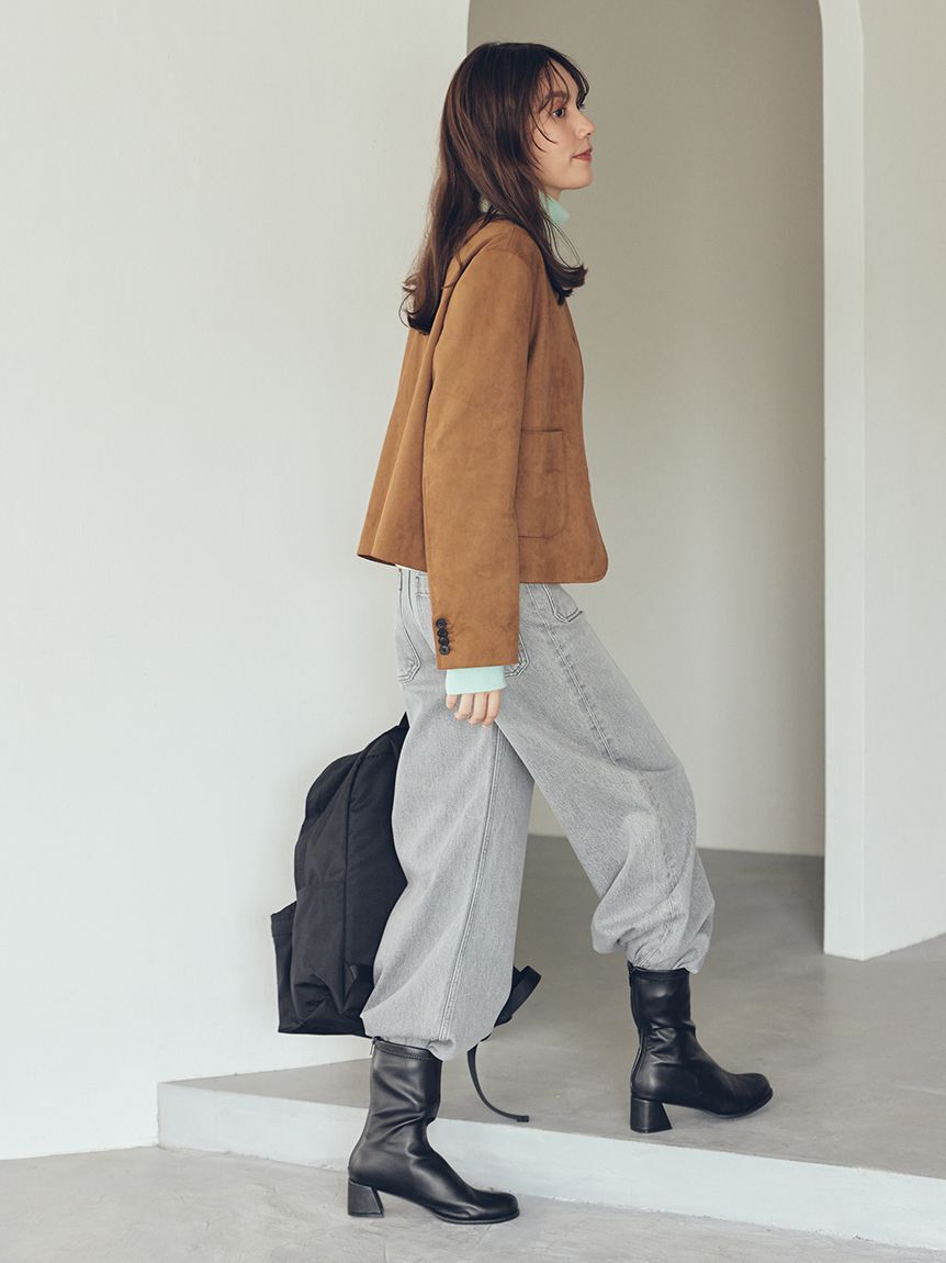 Mila Owen「パッチポケットデザインバギーデニムパンツ」|デニム|