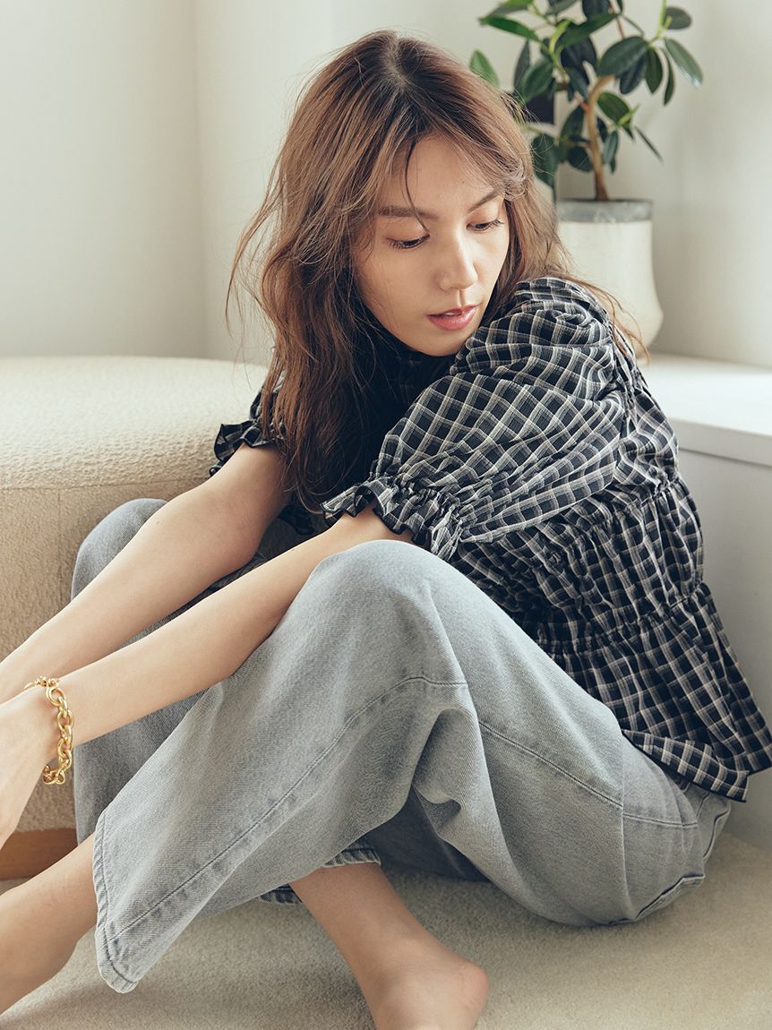 Mila Owen「パッチポケットデザインバギーデニムパンツ」|デニム|