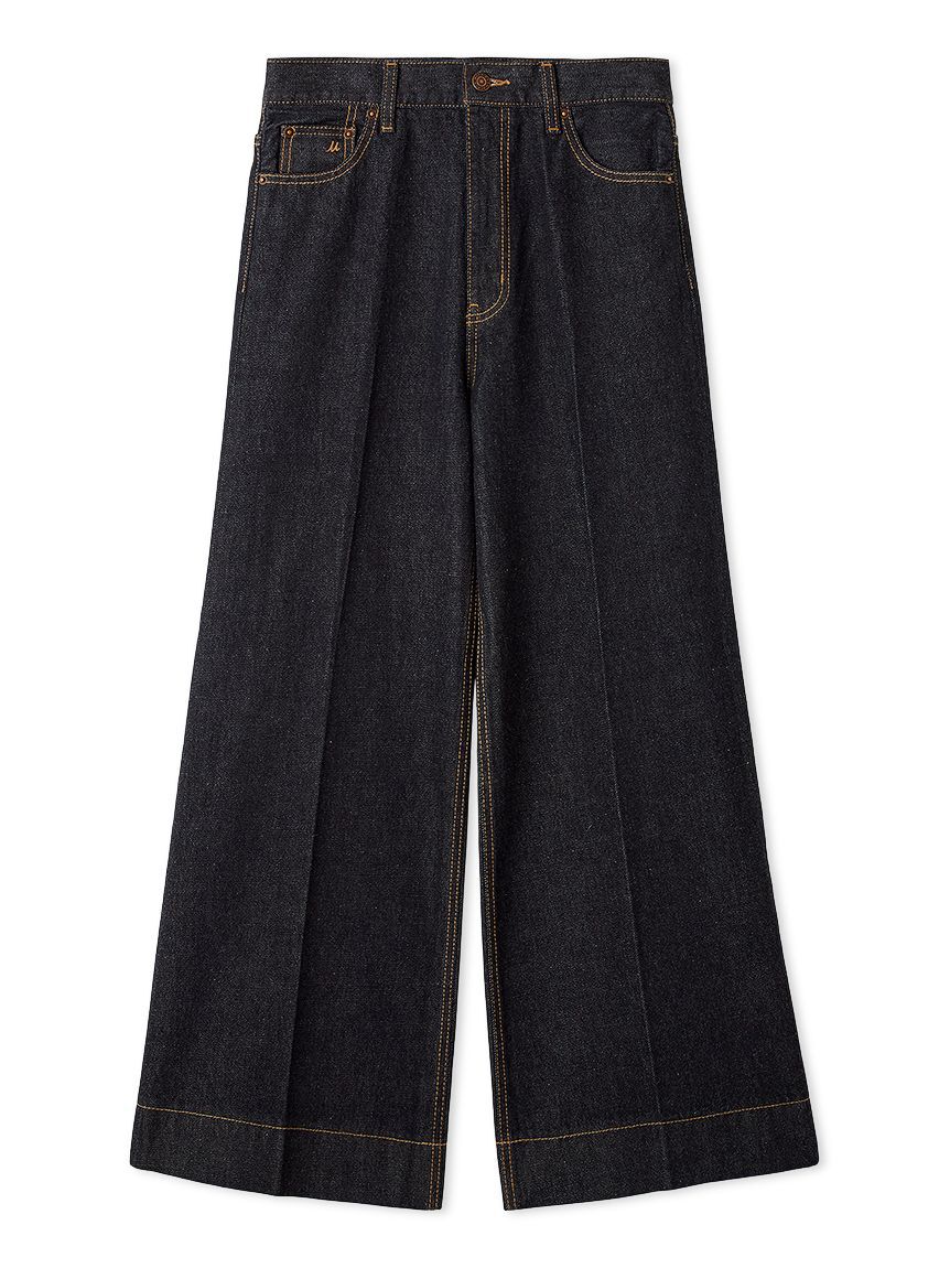 Mila Owen「ヘムデザインセミフレアデニムパンツ」|デニム|