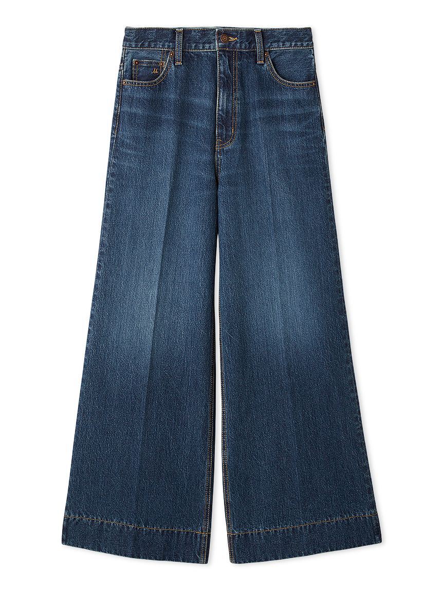 Mila Owen「ヘムデザインセミフレアデニムパンツ」|デニム|