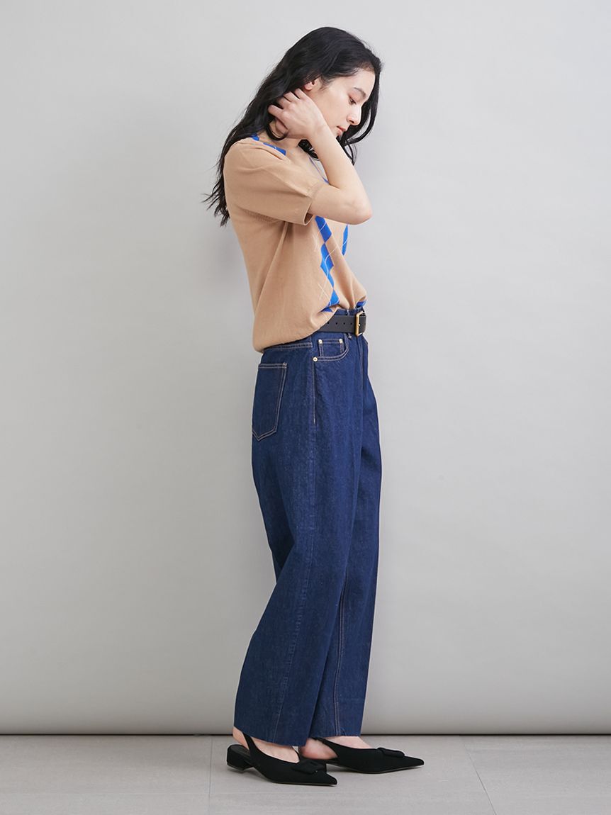 Mila Owen「センタープレスマムデニムパンツ」|デニム|