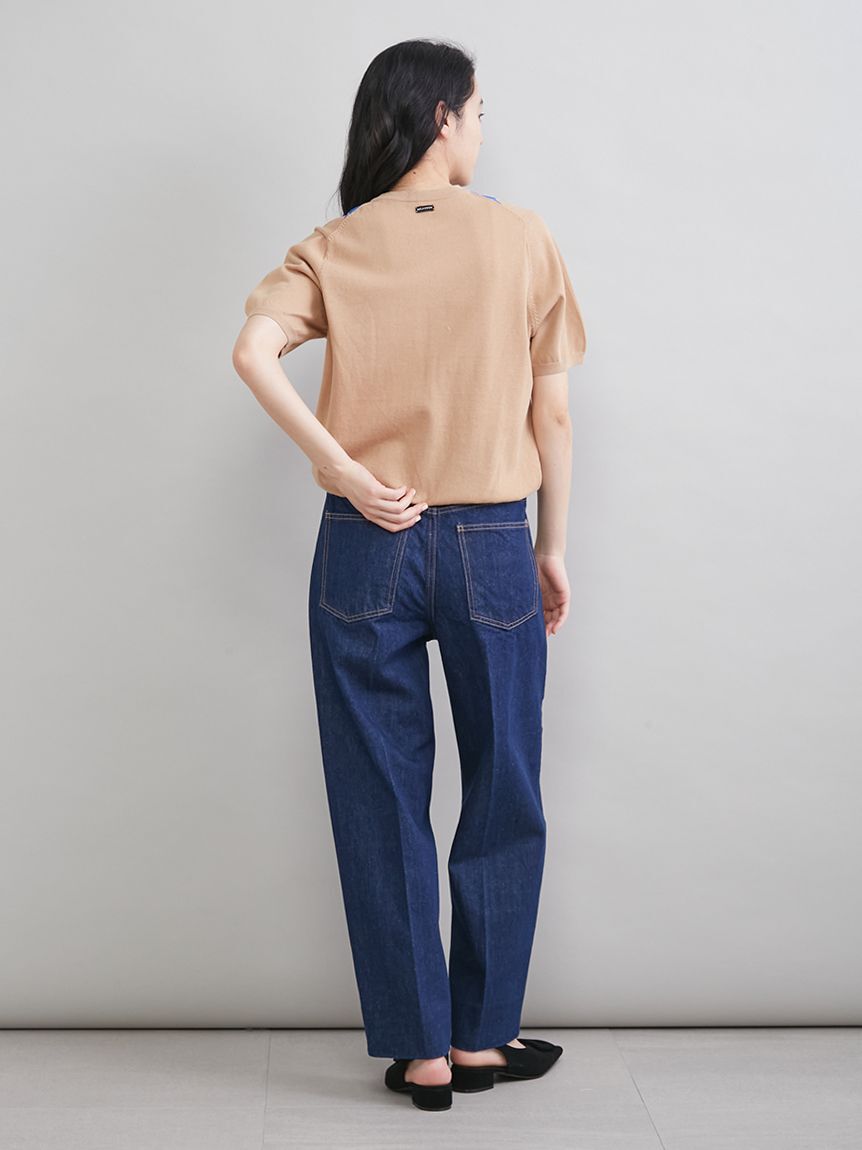 Mila Owen「センタープレスマムデニムパンツ」|デニム|