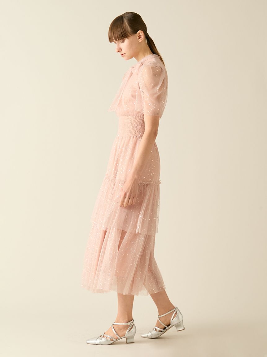 FURFUR「【限定サイズ】ハーフスリーブラメチュールドレス」|ドレス|