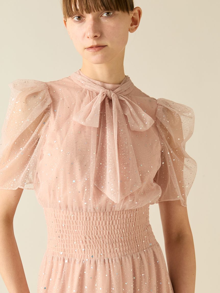 FURFUR「【限定サイズ】ハーフスリーブラメチュールドレス」|ドレス|