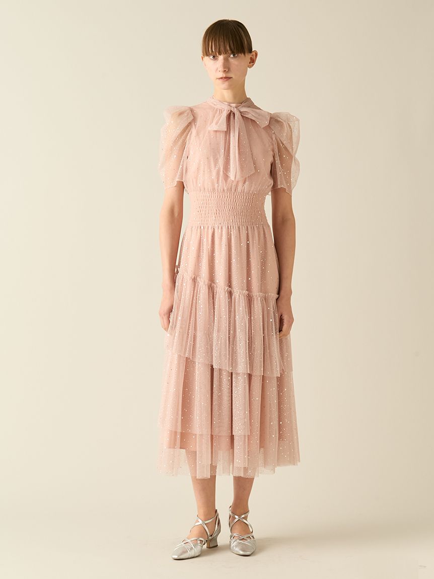 FURFUR「【限定サイズ】ハーフスリーブラメチュールドレス」|ドレス|