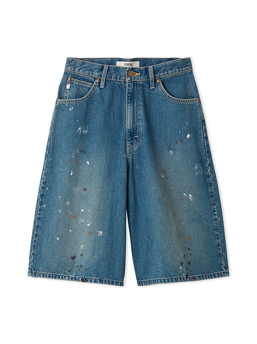 FURFUR「Leeコラボペイントデニムハーフパンツ」|デニム|