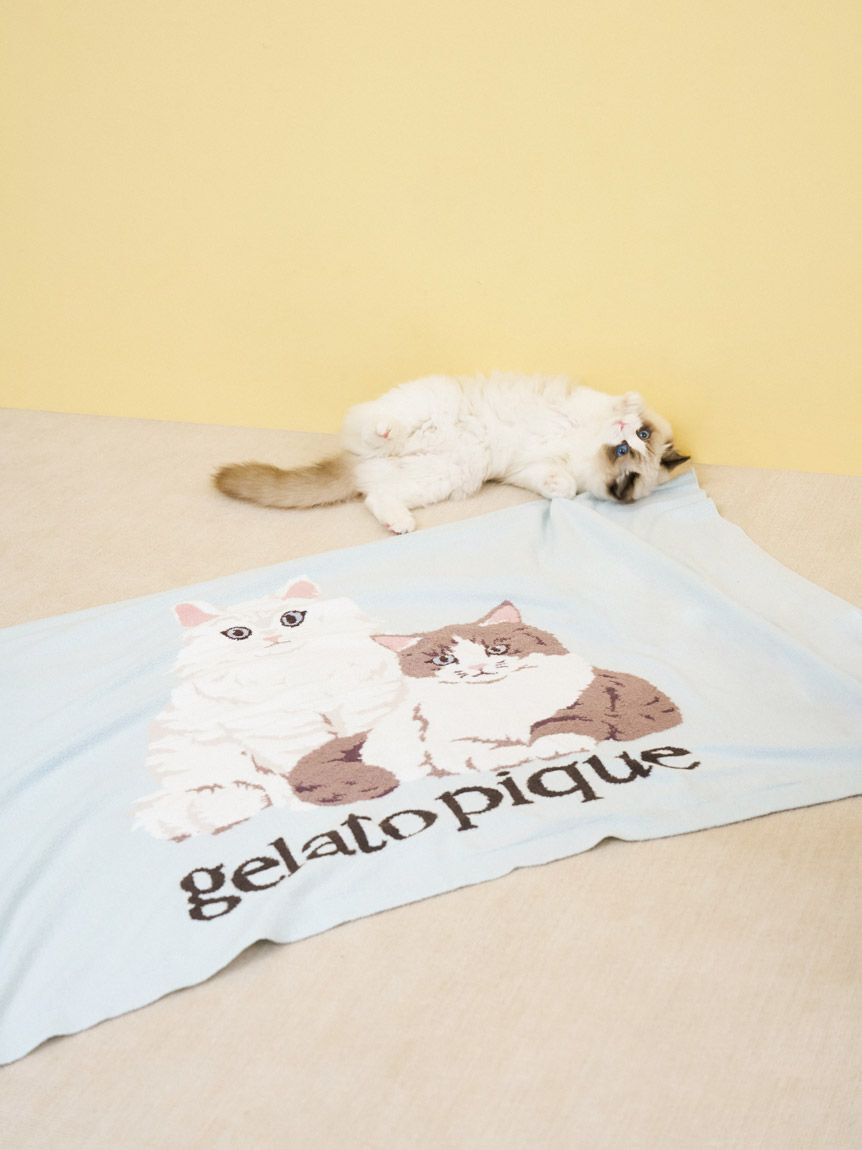 gelato pique「キャットジャガードブランケット」|ブランケット|
