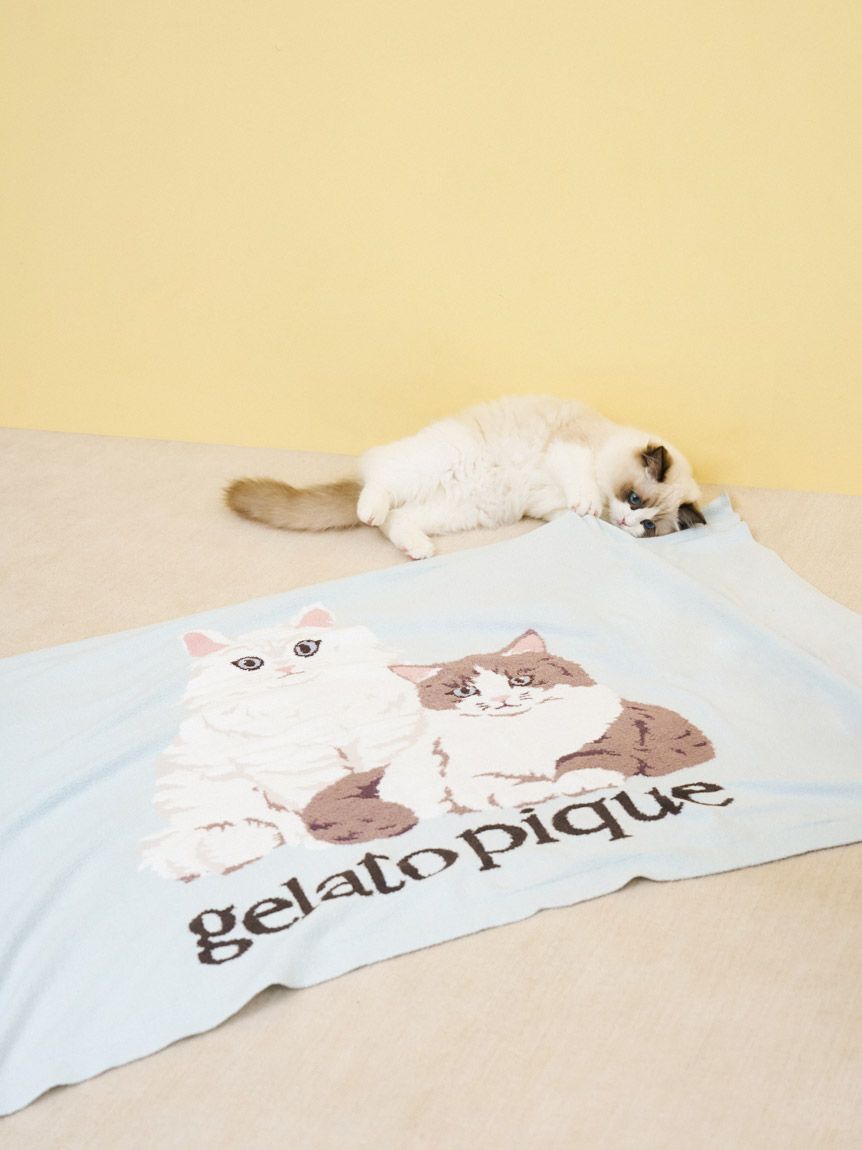 gelato pique「キャットジャガードブランケット」|ブランケット|
