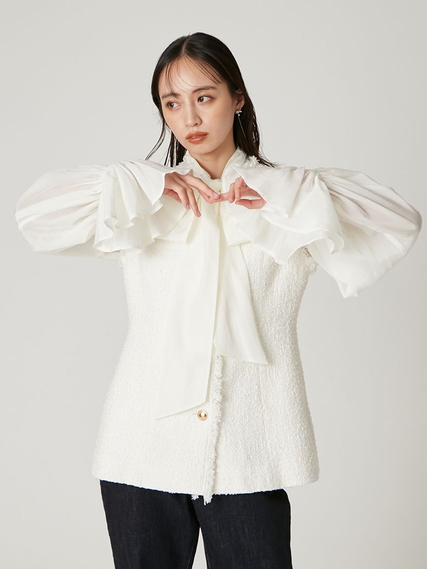 FRAY I.D「2wayシアーボウタイブラウス／ウォッシャブル」|シャツ・ブラウス|