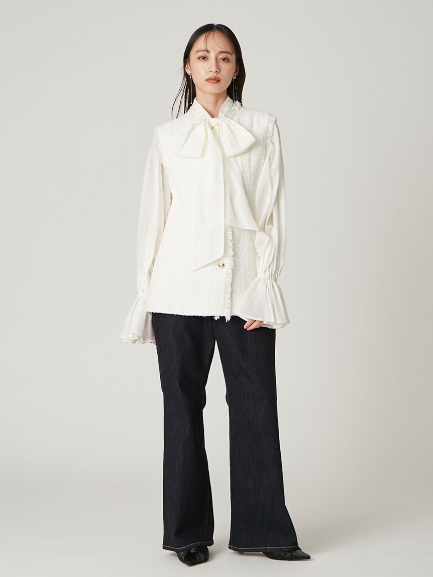 FRAY I.D「2wayシアーボウタイブラウス／ウォッシャブル」|シャツ・ブラウス|