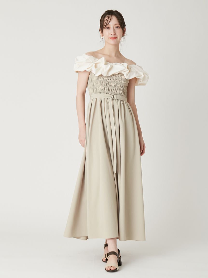 FRAY I.D「バルーンフリルシャーリングワンピース」|ワンピース|