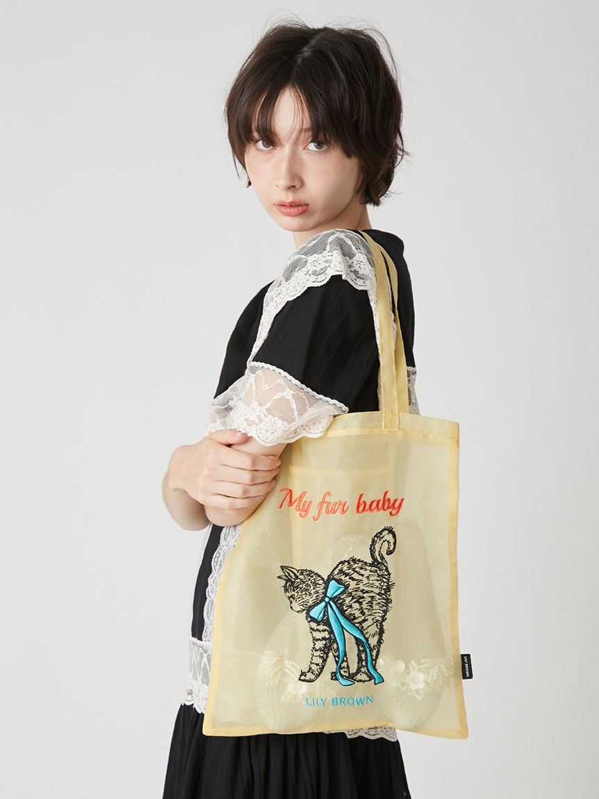 LILY BROWN「CAT刺繍シアートート」|トートバッグ|