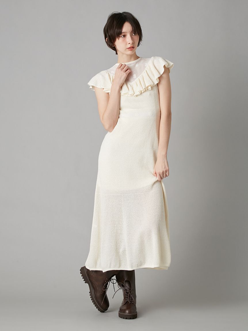 LILY BROWN「クロシェレーシーニットワンピース」|ワンピース|