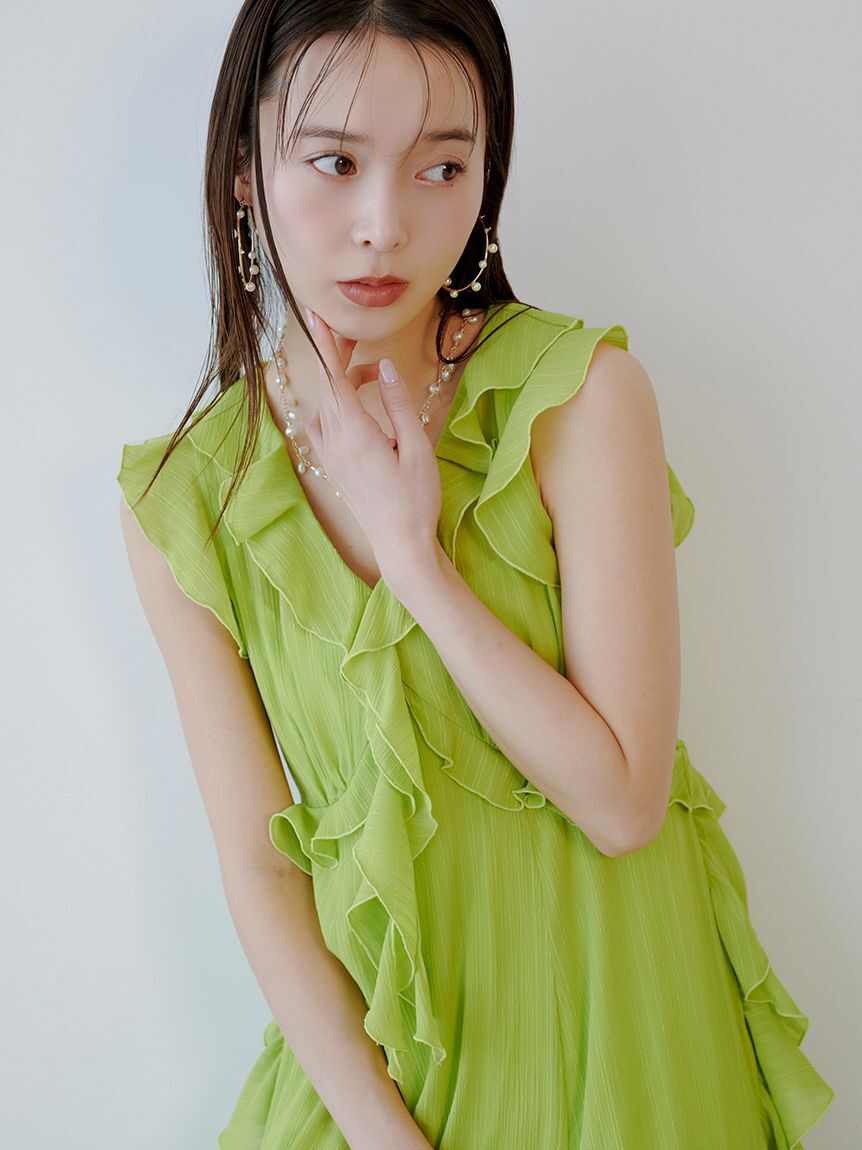 LILY BROWN「ラッフルフリルフレアワンピース」|ワンピース|