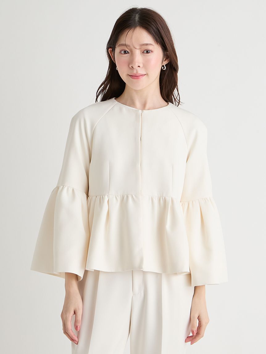 CELFORD「【洗える】ベルスリーブペプラムジャケット」|テーラードジャケット|