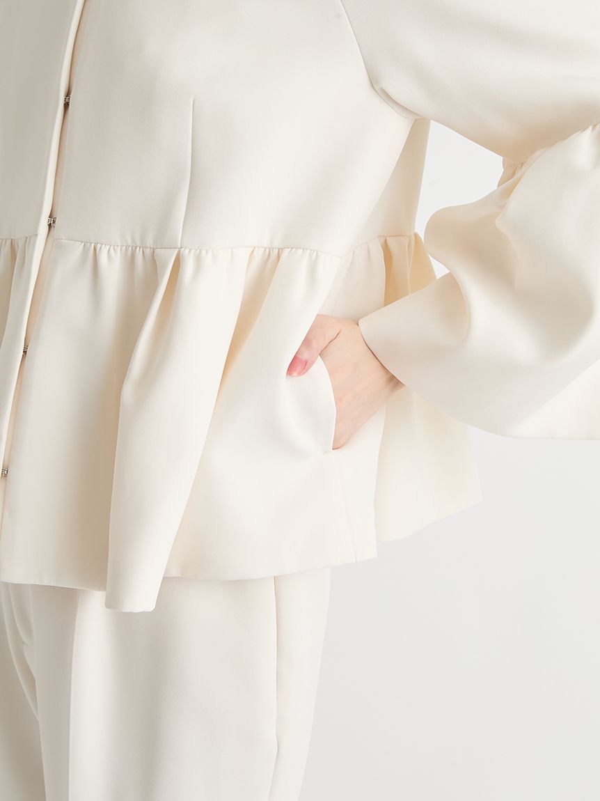 CELFORD「【洗える】ベルスリーブペプラムジャケット」|テーラードジャケット|