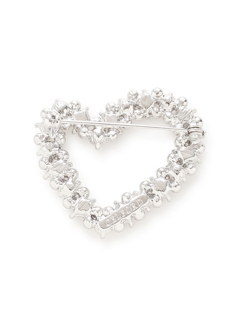 CELFORD「ランダムビジューハートブローチ」|ブローチ・コサージュ|