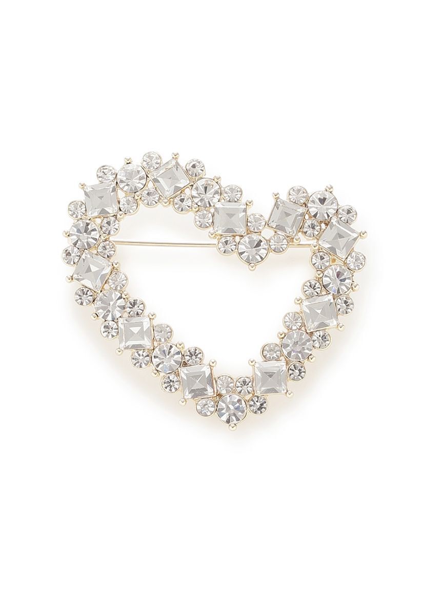 CELFORD「ランダムビジューハートブローチ」|ブローチ・コサージュ|GLD