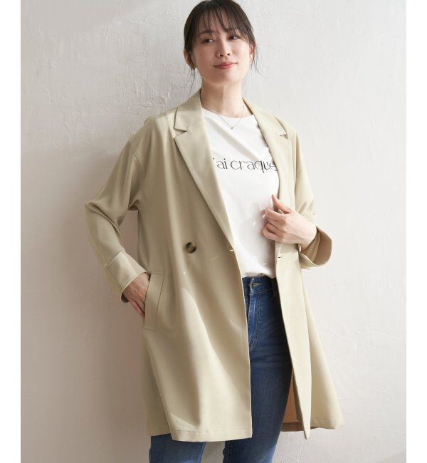 ikka「ゆるテーラードコート」|その他|ベージュ