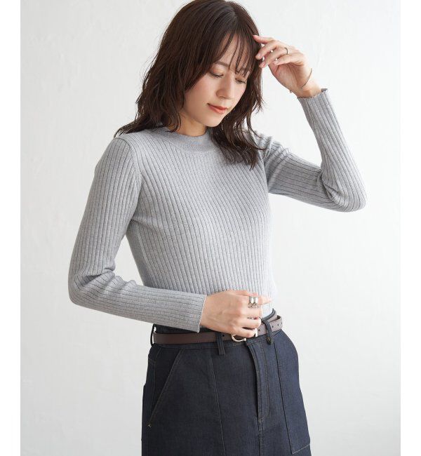 ikka「ミニハイネックリブニット」|プルオーバー|