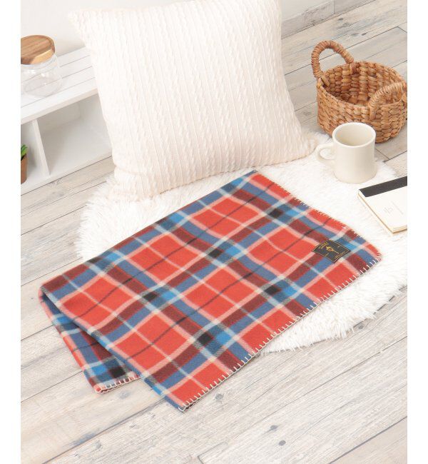 Lbc with Life「チェック柄ブランケット S」|その他|レッド