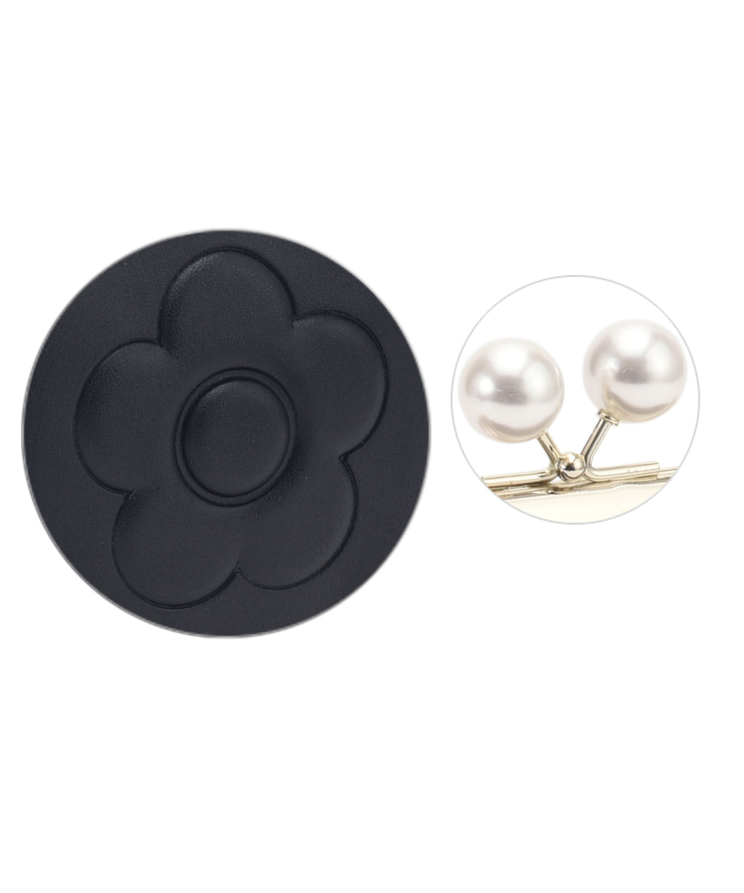 MARY QUANT「エンボスデイジーパール ガマ口マルチポーチ」|ポーチ|