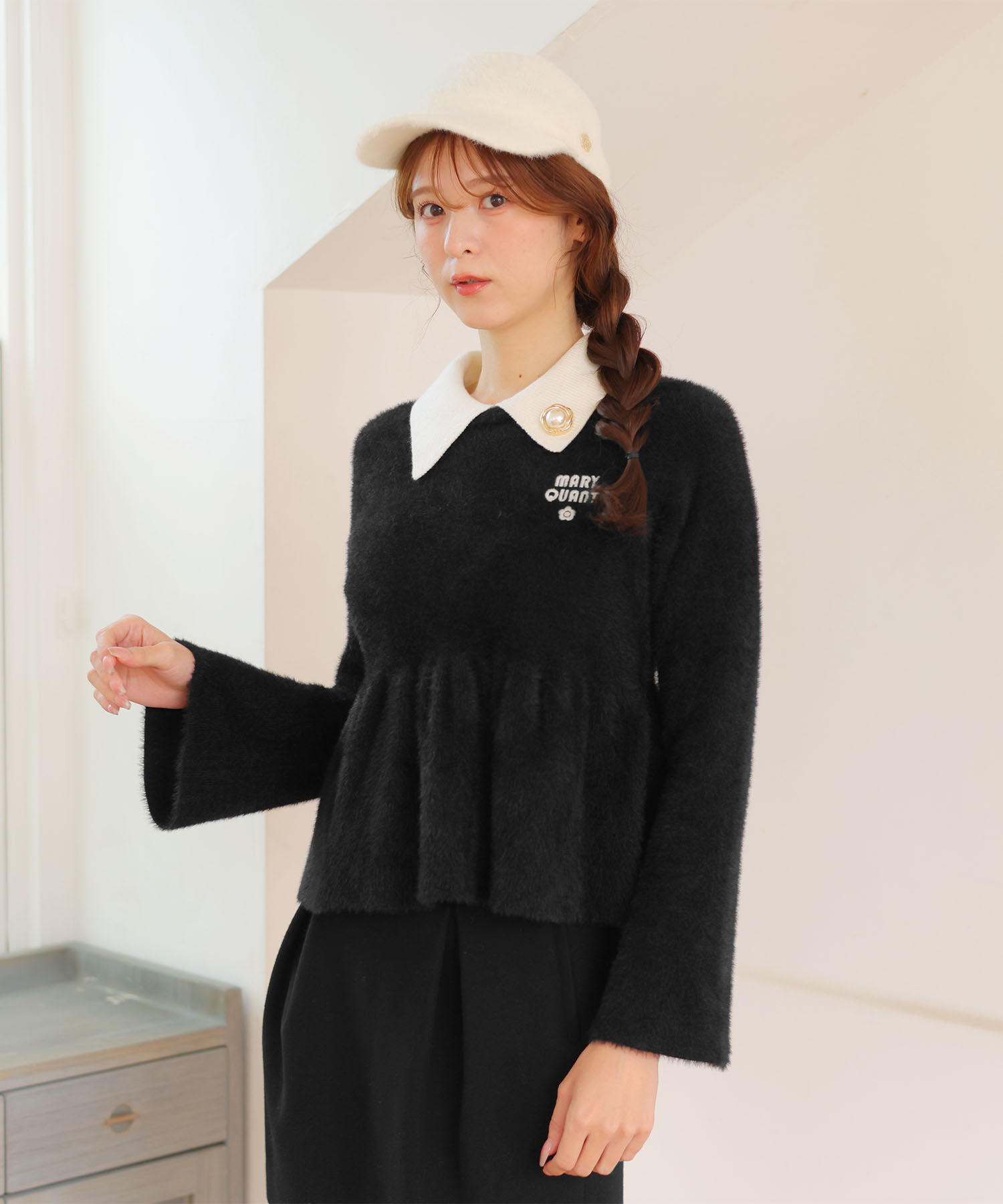 MARY QUANT「シャギーペプラム プルオーバー」|スウェット・ジャージ|