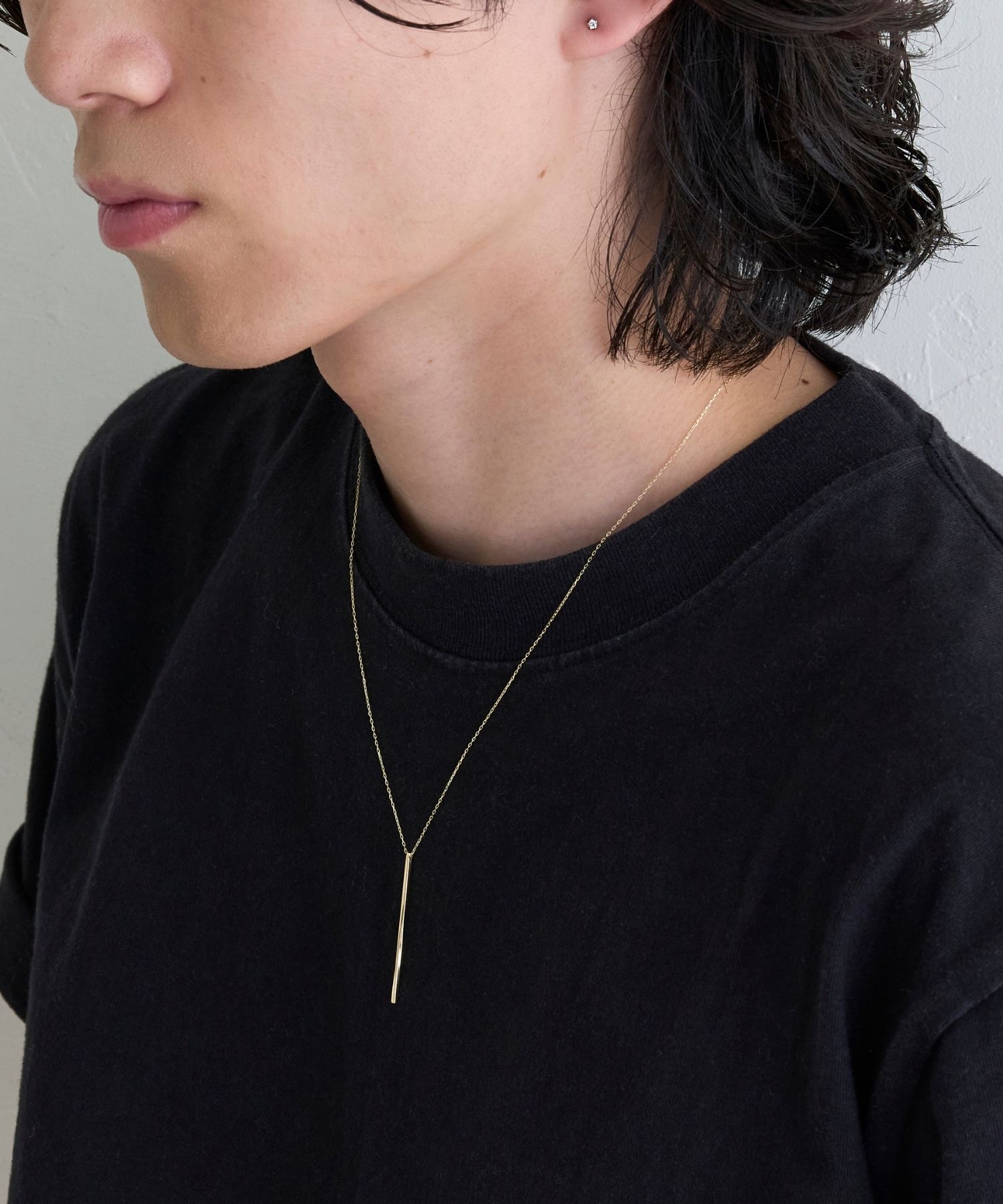 JUPITER「【K10】Y字ロングバーネックレス<45～50.5cm長さ調整可>」|ネックレス|