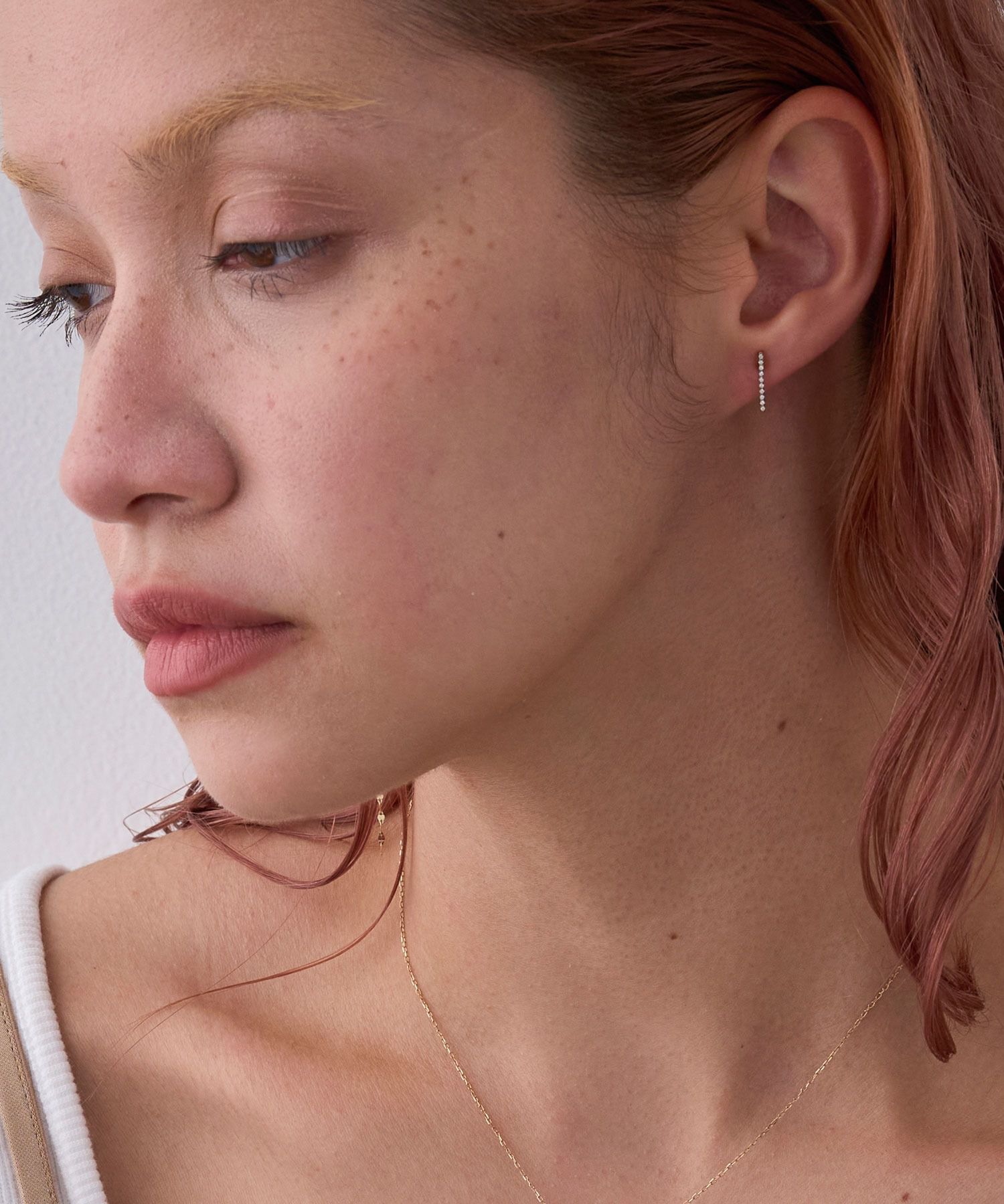 JUPITER「【K10】ダイヤモンドバーピアス /片耳」|ピアス|