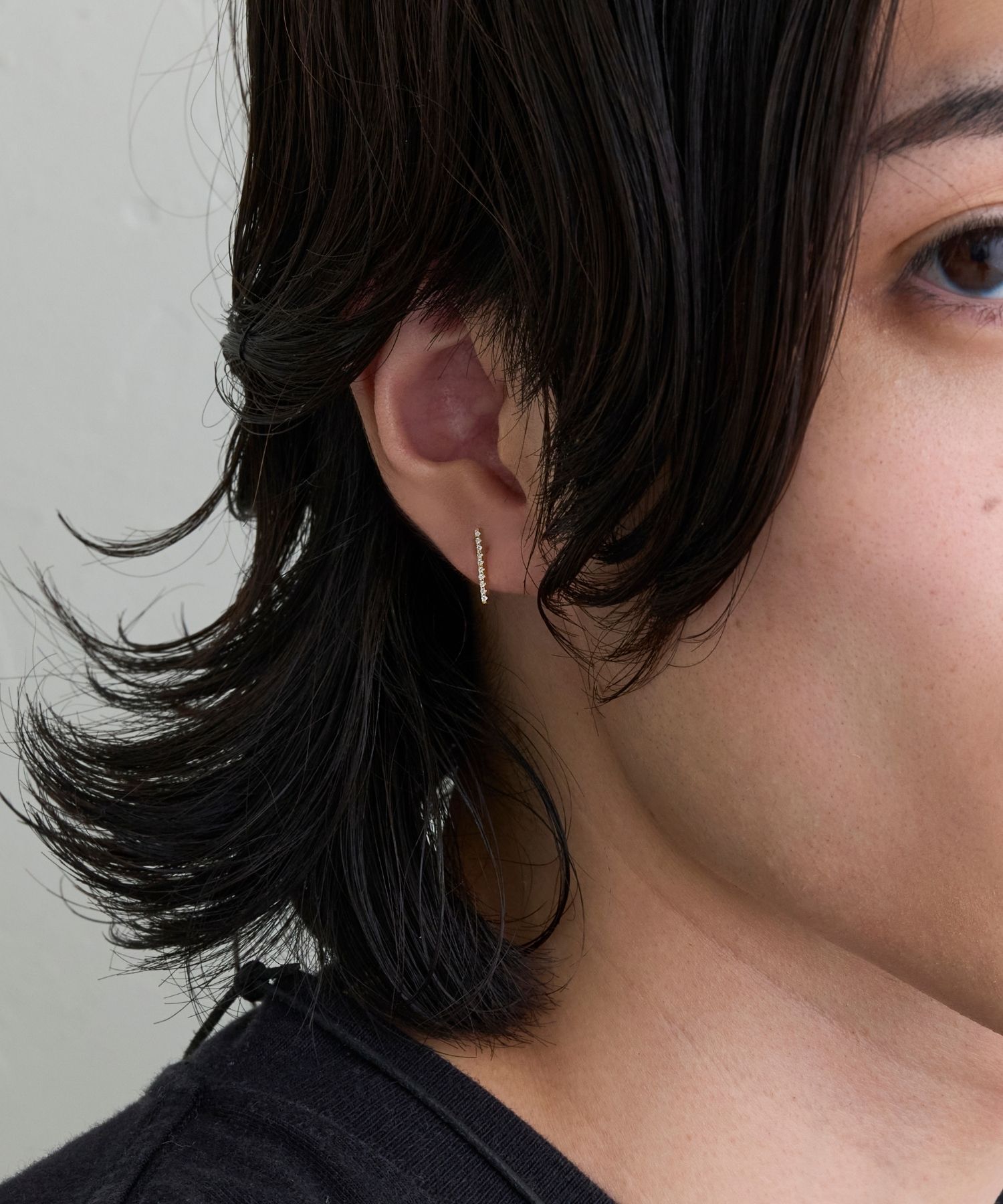 JUPITER「【K10】ダイヤモンドバーピアス /片耳」|ピアス|