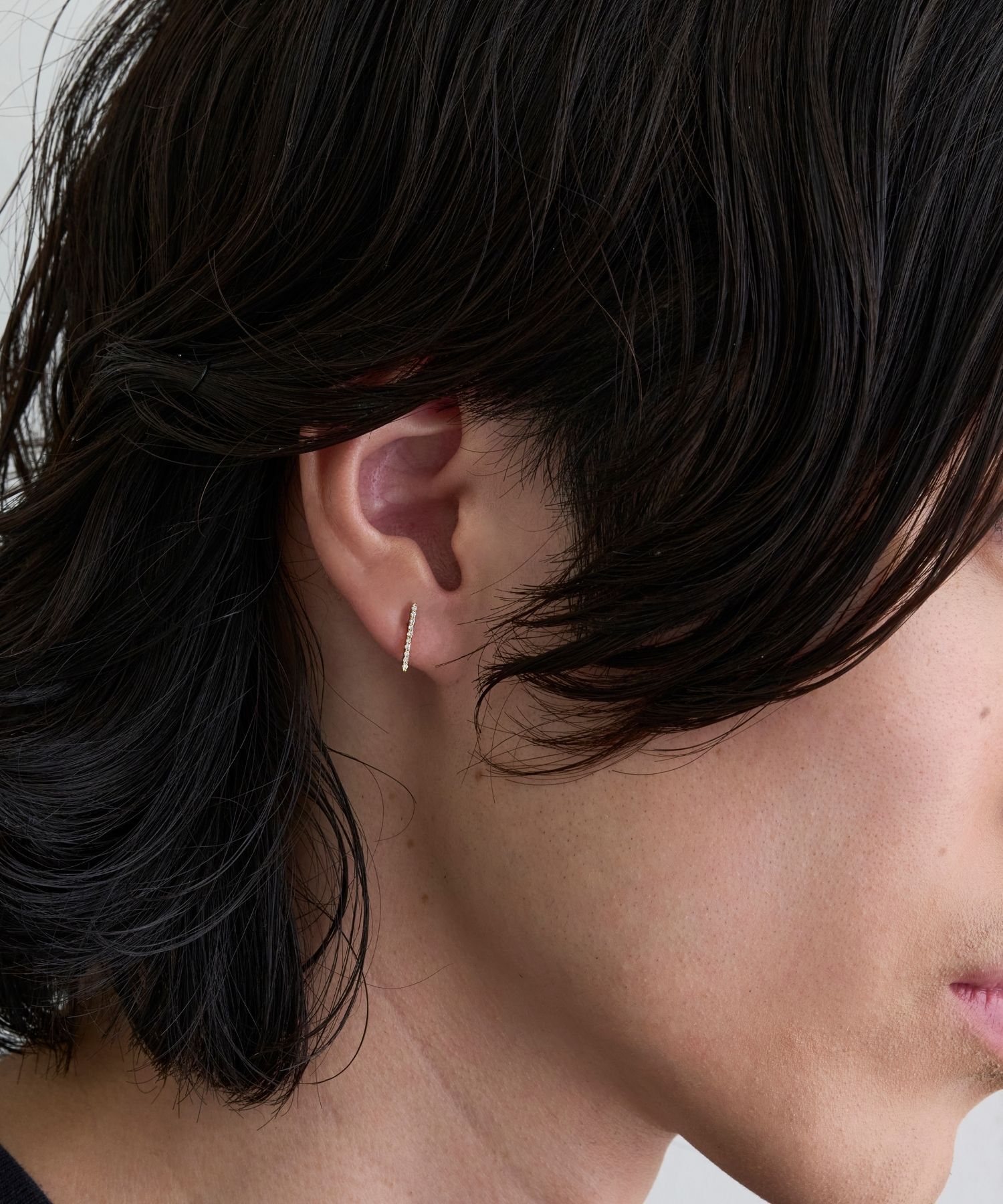 JUPITER「【K10】ダイヤモンドバーピアス /片耳」|ピアス|