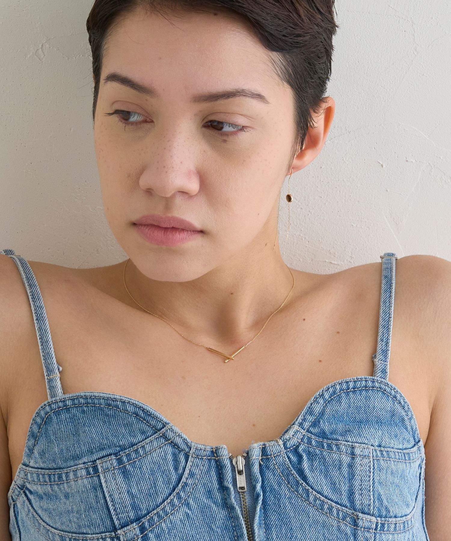 JUPITER「【K10】Vラインネックレス　＜長さ調整可能：36.1cm,最長: 39.6cm>」|ネックレス|