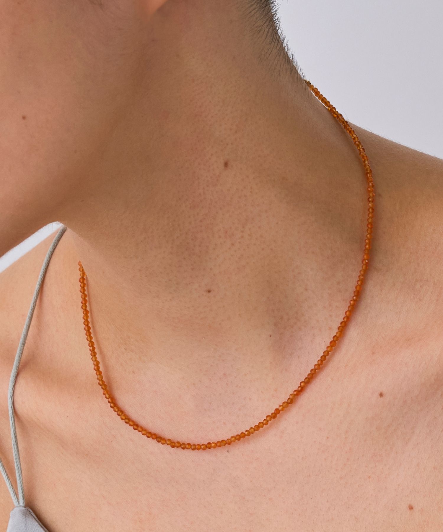 JUPITER「天然石ビーズネックレス/金属アレルギー対応/ニッケルフリー　カーネリアン」|ネックレス|