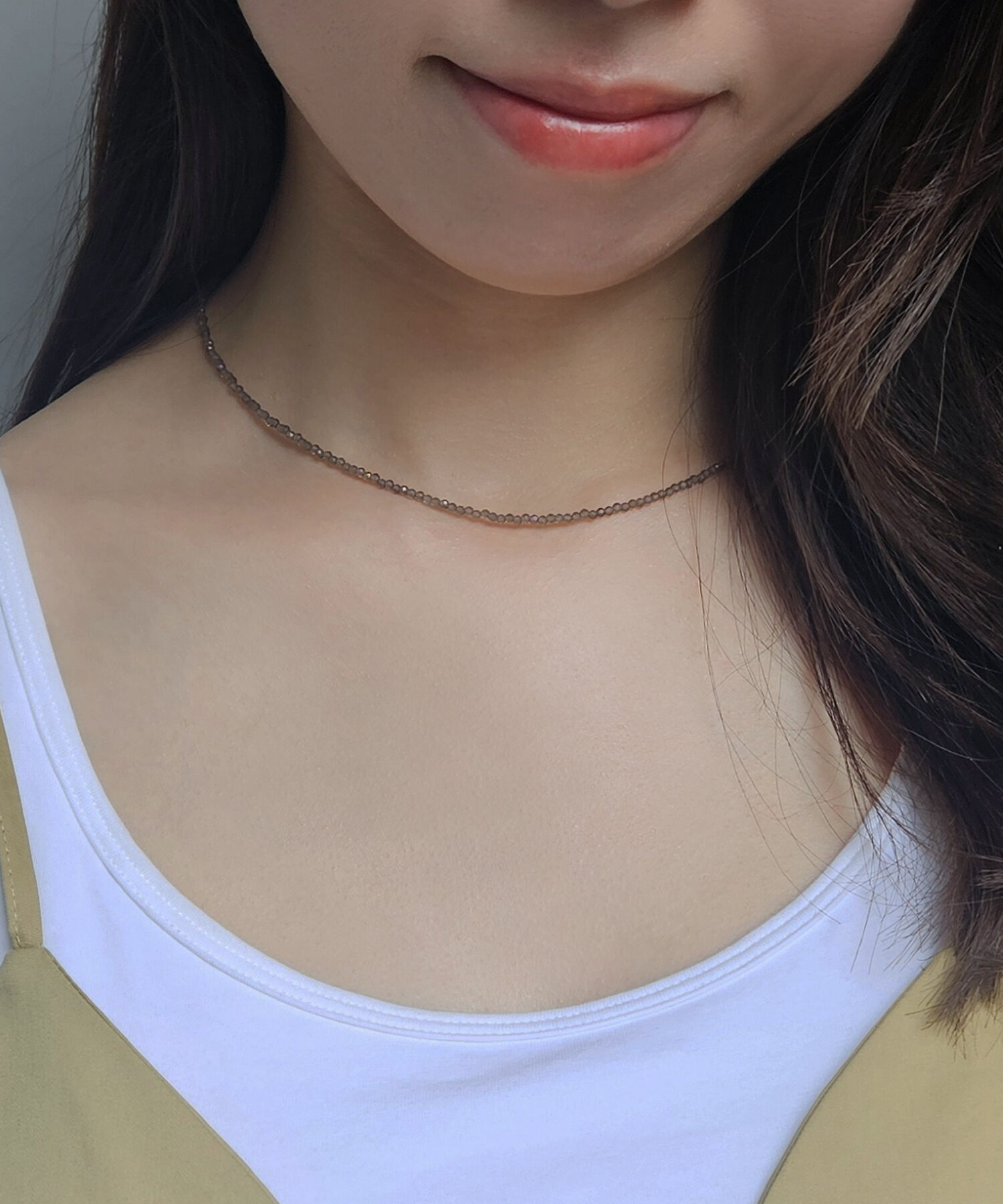 JUPITER「天然石ビーズネックレス/金属アレルギー対応/ニッケルフリー　スモーキークォーツ」|ネックレス|