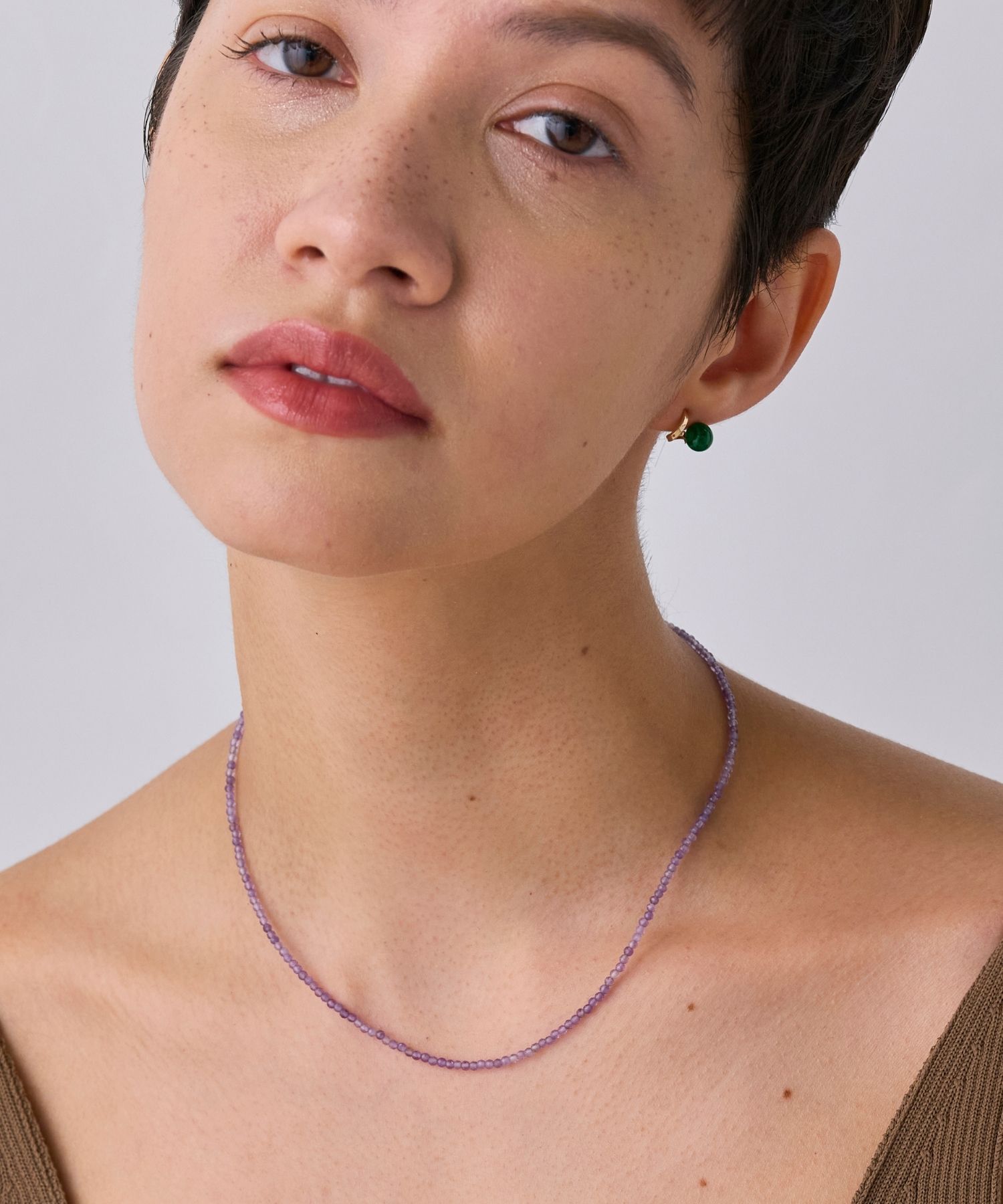 JUPITER「天然石ビーズネックレス/金属アレルギー対応/ニッケルフリー　アメシスト」|ネックレス|