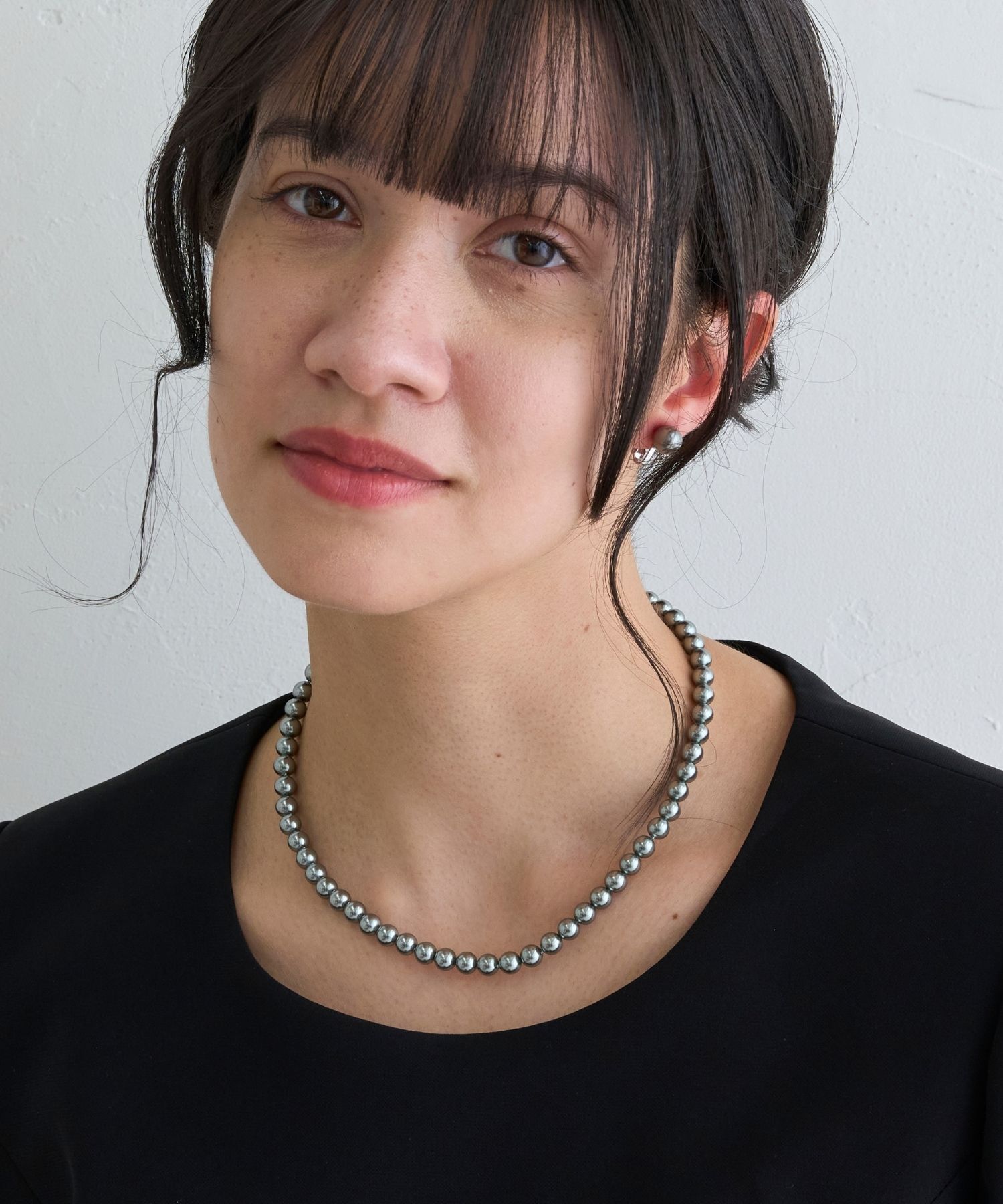 JUPITER「【国産貝パール】フォーマルパールネックレス＆イヤリングセット　グレー」|ネックレス|