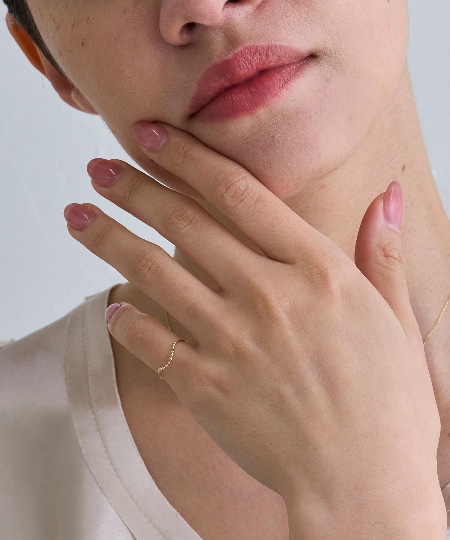 JUPITER「【K10】スリムボールチェーンピンキーリング/skin fit ball chain」|リング|