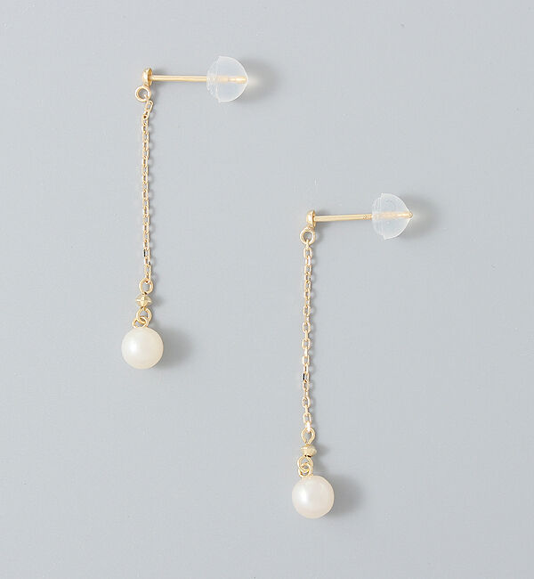 Phoebe「【K10】チェーンパールピアス/BOX付き」|ピアス|ホワイト