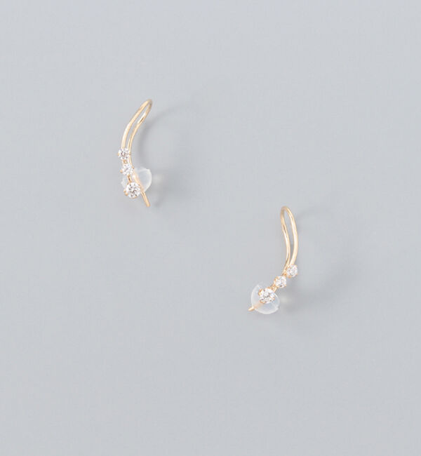 Phoebe「【K10】ラインビジューピアス&イヤリング/BOX付き」|ピアス|ゴールド