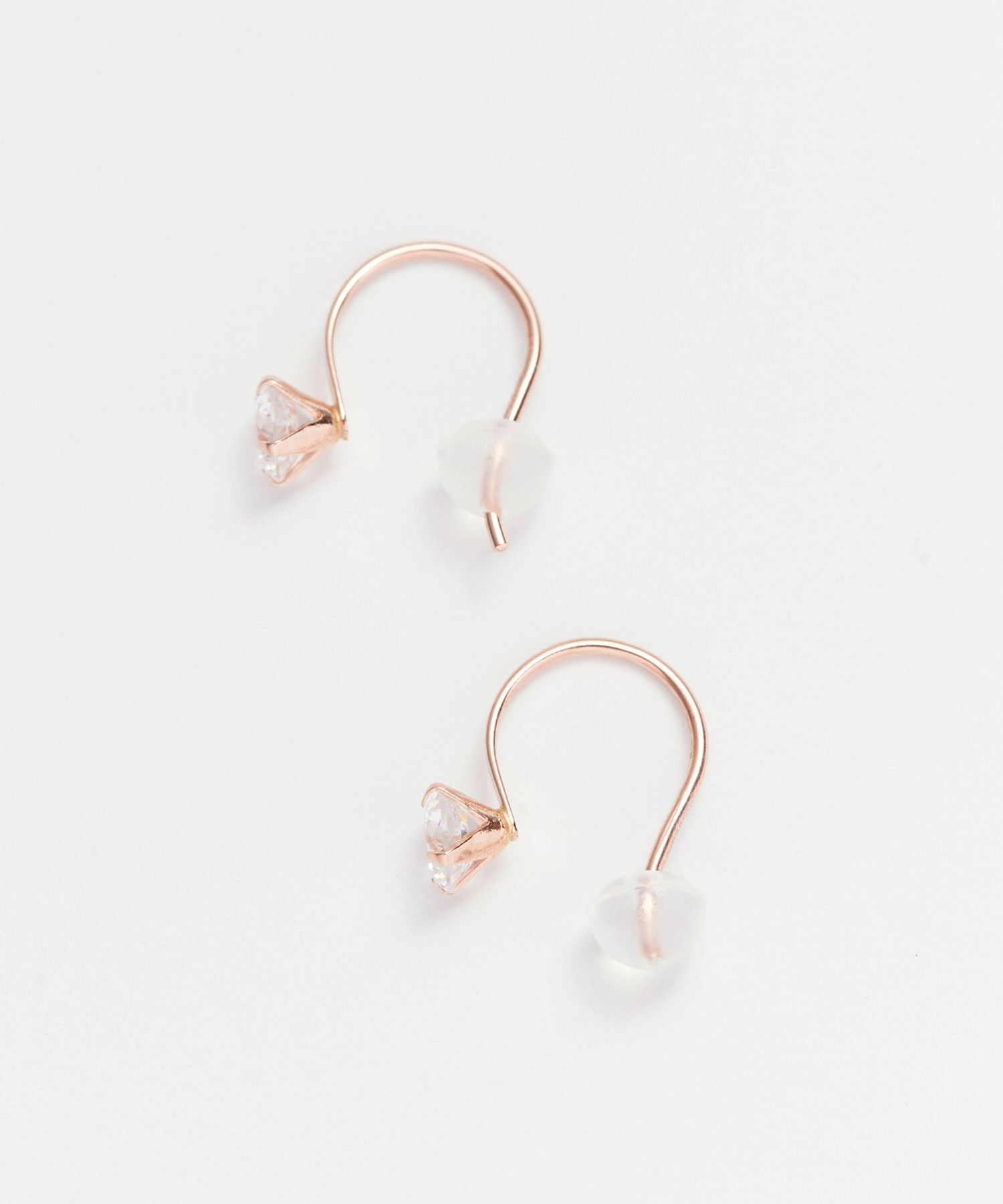 Phoebe「【K10】ブリリアンフックピアス　ローズゴールド/BOX付き」|ピアス|