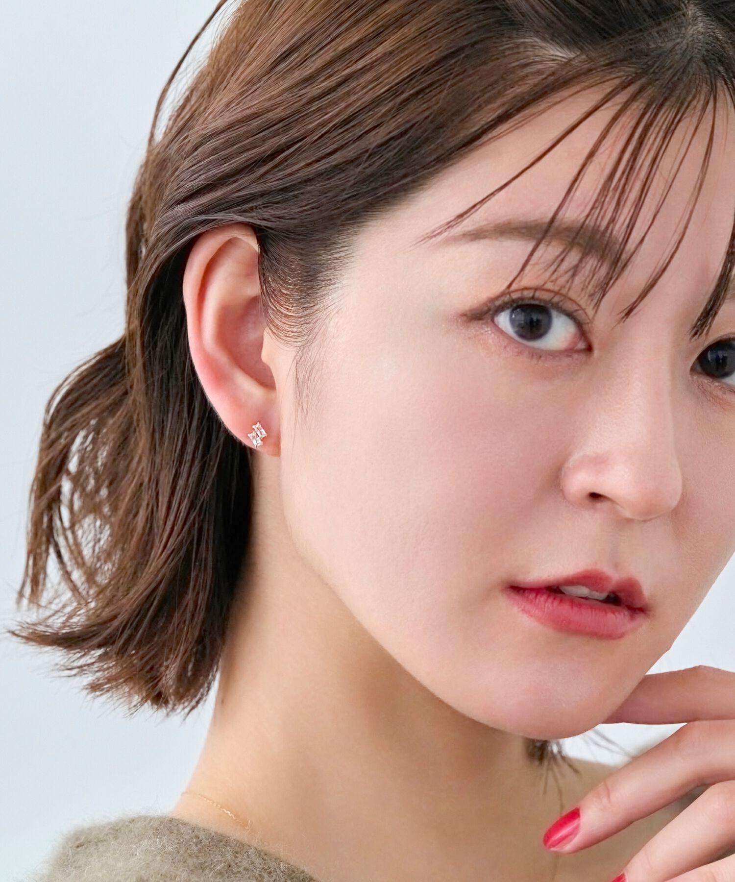 Phoebe「【K10】ツインバケットピアス　ローズゴールド/BOX付き」|ピアス|