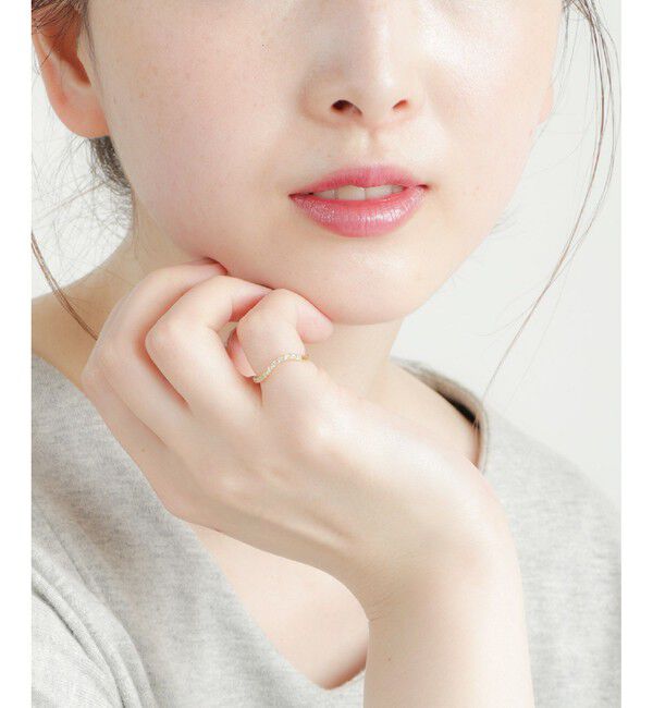 Jouete「ウェーブ ジルコニア ピンキーリング」|リング|